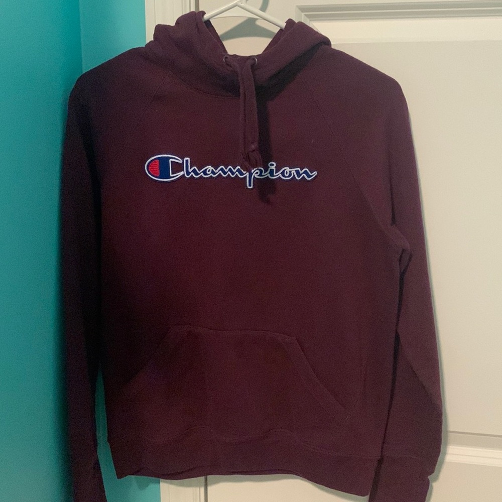 Maroon or dark red champion hoodie size xs